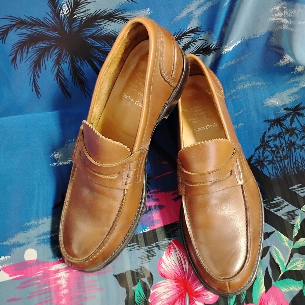 ❤️MENS CHURCH'S Custom Grade Brown Leather Penny Loafer Handmade Shoes Size 8.5